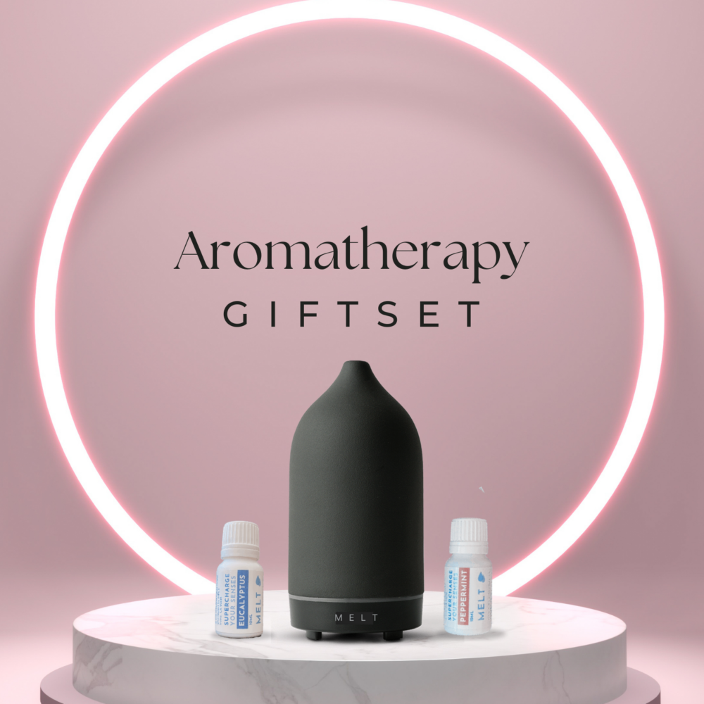 Aromatherapy gift set, spa gift set, self-care gift set, relaxation gift, wellness gift, essential oil diffuser, diffuser gift set, stress relief set, home spa kit, mindfulness gift, calming essential oils, soothing scents, lavender essential oil, eucalyptus essential oil, peppermint essential oil, citrus essential oil, bedtime diffuser blend, mood-boosting oils, holistic wellness, meditation gift set, self-care essentials, non-toxic home fragrance, luxury relaxation set, perfect gift for her, unwind and relax.